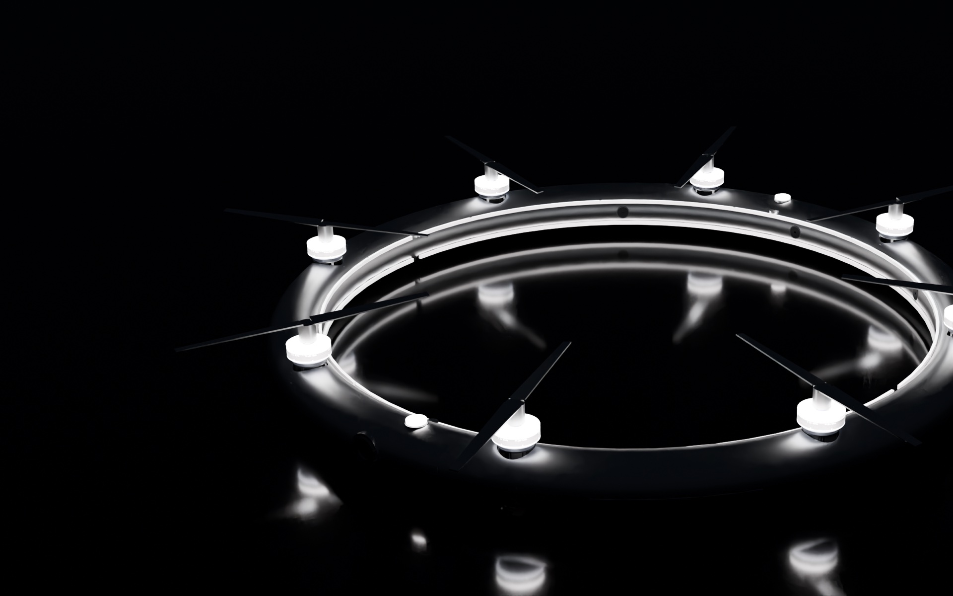 ICARUS concept: a ring-shaped drone closing around a suspended load.